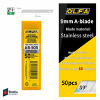 Stainless Steel Snap-Off Blades (9mm) — 50 Pack