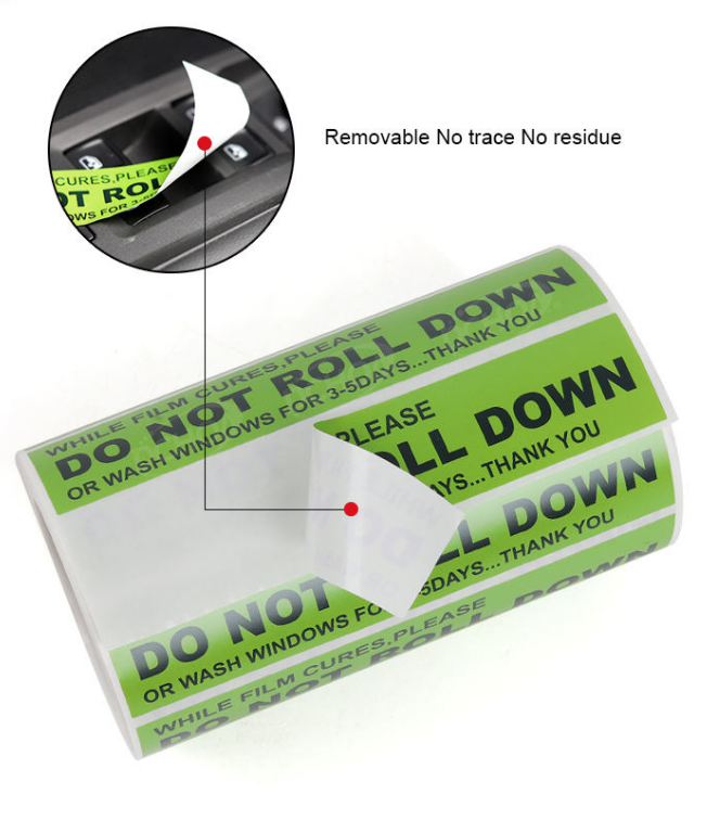 Window Tint Warning Stickers - "Do Not Roll Down" (500 Pack)